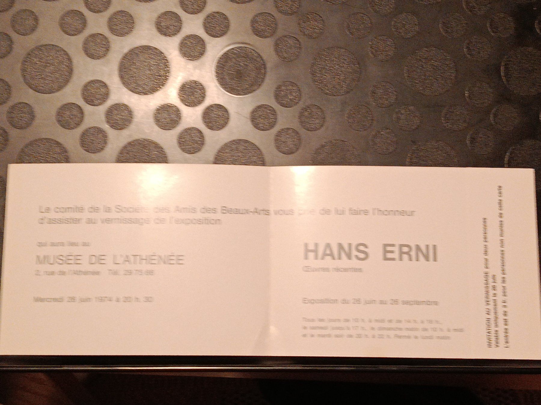 Grafiken & Lithographien: Hans Erni - A6 Einladung Vernissage – Gebraucht aus Menziken von Artographs 1