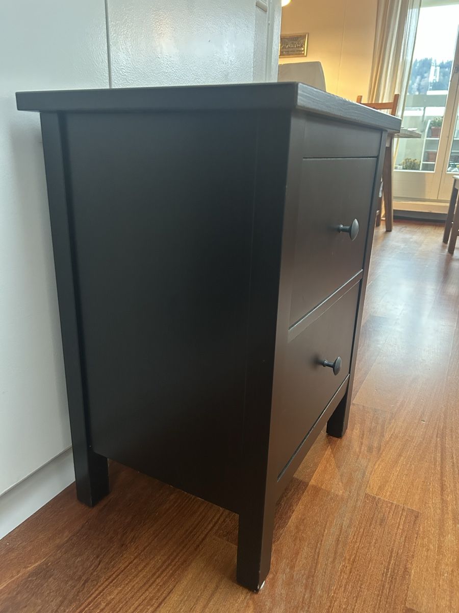 Ikea Comodini: HEMNES Kommode mit 2 Schubladen | Schwarz  – Usato da Rotkreuz venduto da Kircholm1605 1