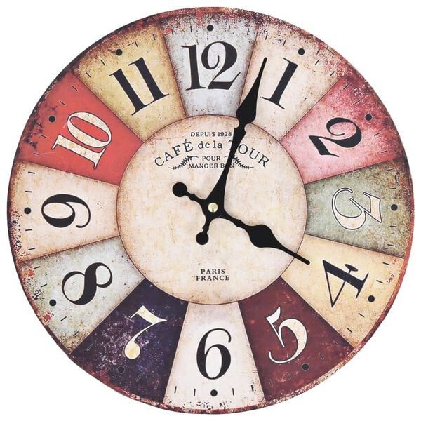 Orologi da terra & Orologi da parete: Wanduhr Vintage Bunt 30 cm – Nuovo e nell'imballaggio originale da Bühler venduto da DealHaus_Ostschweiz
