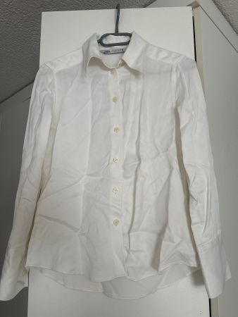 Zara Hemdbluse weiss langarm Grösse S gebraucht Zustand