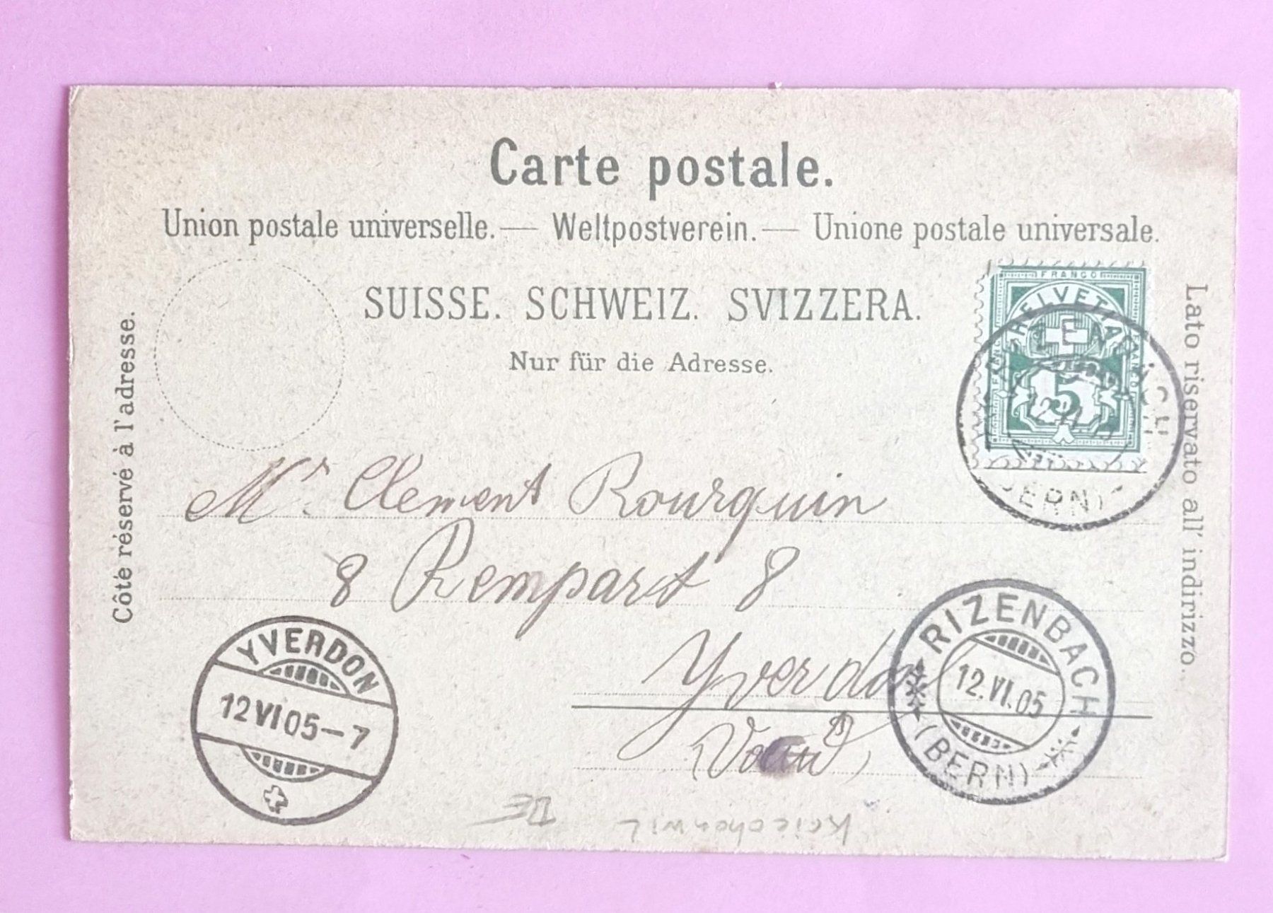 Cartoline postali: Krichenwil - Eisenbahnbrücke - Handlung - Wirtschaft - 1905 – Usato da Rothrist venduto da RROENK 1