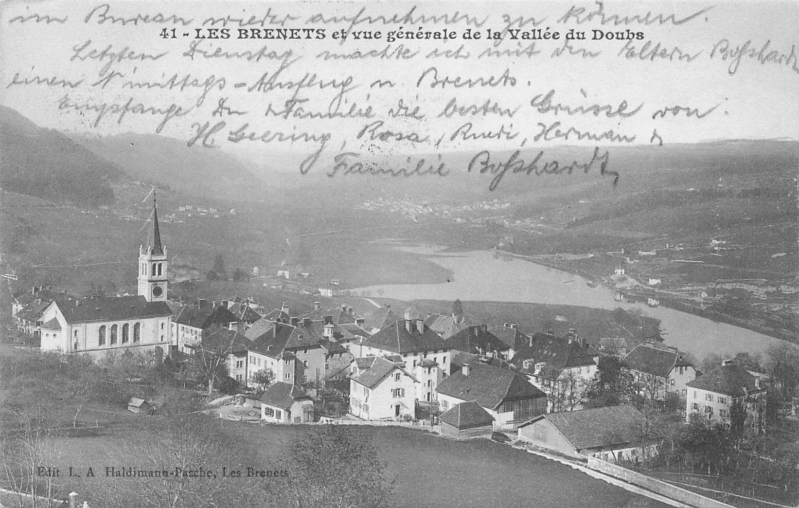 Cartoline postali: Les brenets et vue generale de la vallee du Doubs – Usato da Biasca venduto da Blenio71