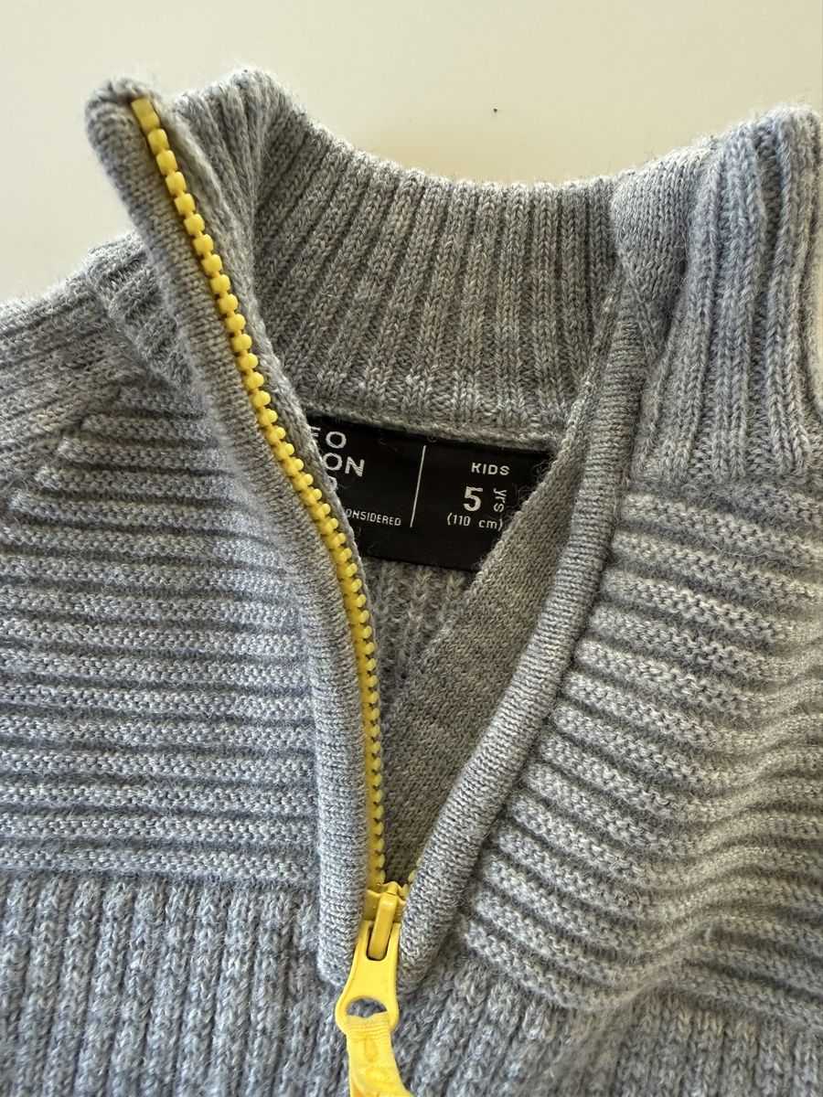 Maglioni & Felpe: 100%Wolle Pullover grau mit Reissverschluss 110 – Usato da Meggen venduto da kammann 2