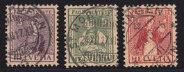 1917  Pro Juventute Satz  SBK Nr. J7 - J9   saubere  Stempel