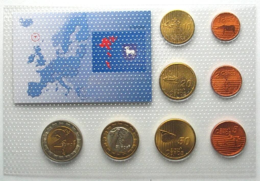 Tutti le monete: FÄRÖER Euro Probesatz 2004 KMS - ESSAI - PATTERN - PROBE stg – Usato da Riehen venduto da sesambestcoins2004 1