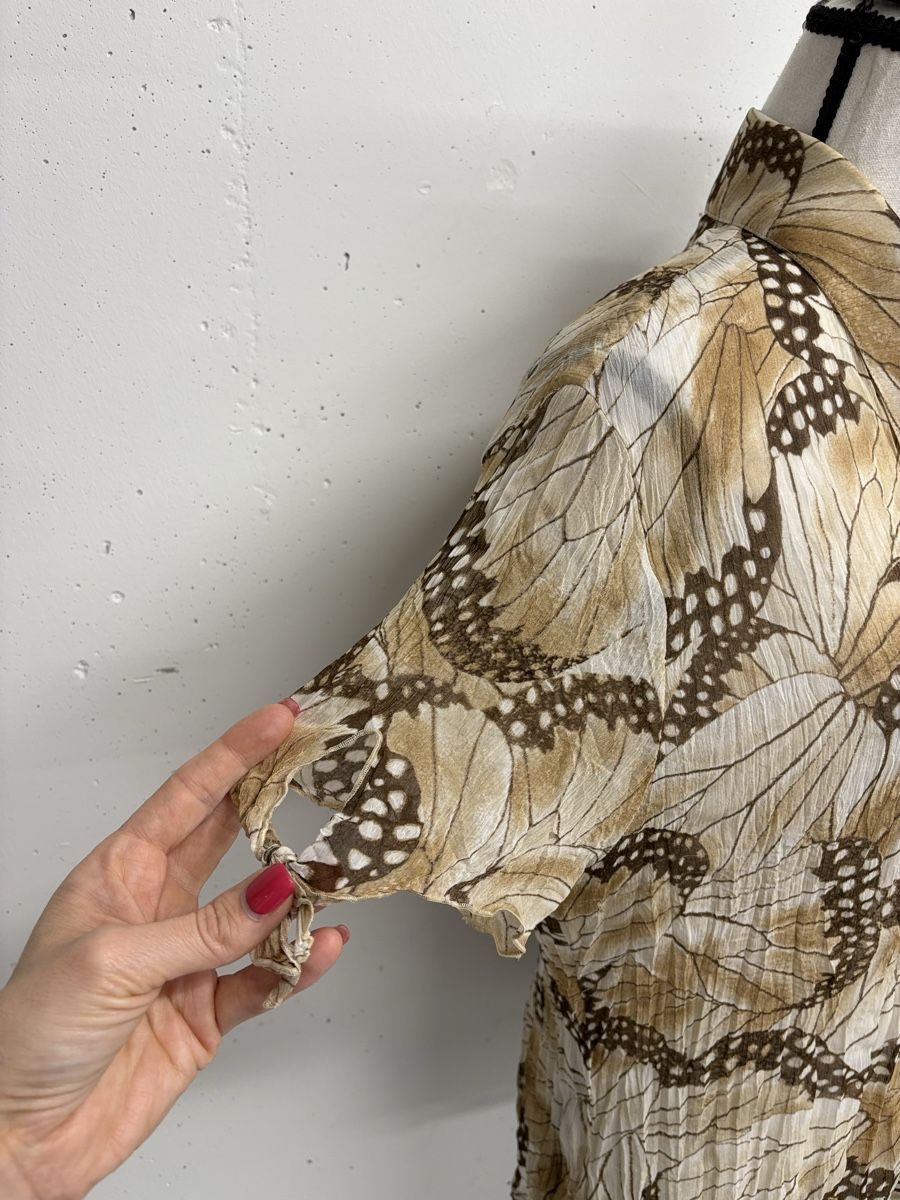 Basler Blusen: Basler Bluse Gr. 40 mit Schmetterling Print beige Crinkle – Neu (gemäss Beschreibung) aus Regensdorf von secondchancefashion 1