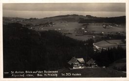 St. Anton, Blick auf den Bodensee, Alpenhof 1110 m.