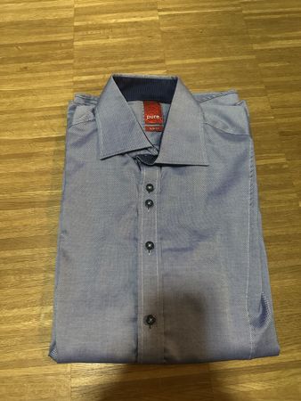 Pure Herren Hemd Slim Fit blau