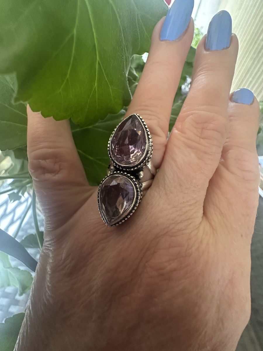Anelli: Doppel Kunzit Edelstein Ring, 925 Silber, Grösse 57  – Nuovo e nell'imballaggio originale da Kriens venduto da Hortensie6 2
