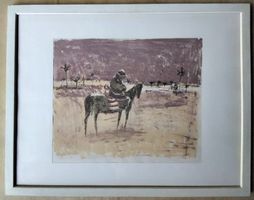 H. Schmid Reiter in südl. Landschaft Lithogr. Epr.d'Art. sig