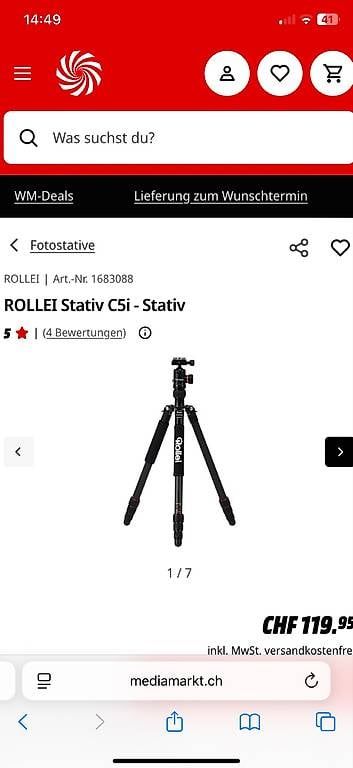 Trépieds & Accessoires: Rollei Stativ C5i schwarz carbon – D'occasion à Wasserauen par Cachaca51