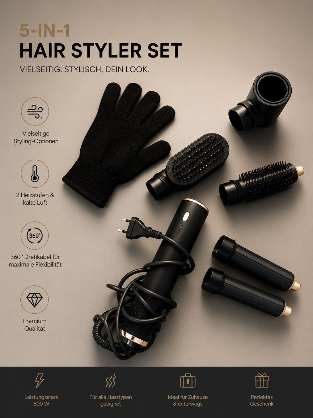 Piastre & Arricciacapelli: 5-in-1 Hair Styler Set – Usato da Sommeri venduto da Gim-