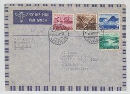 Pro Patria 57 - 60 sur lettre pour Argentine