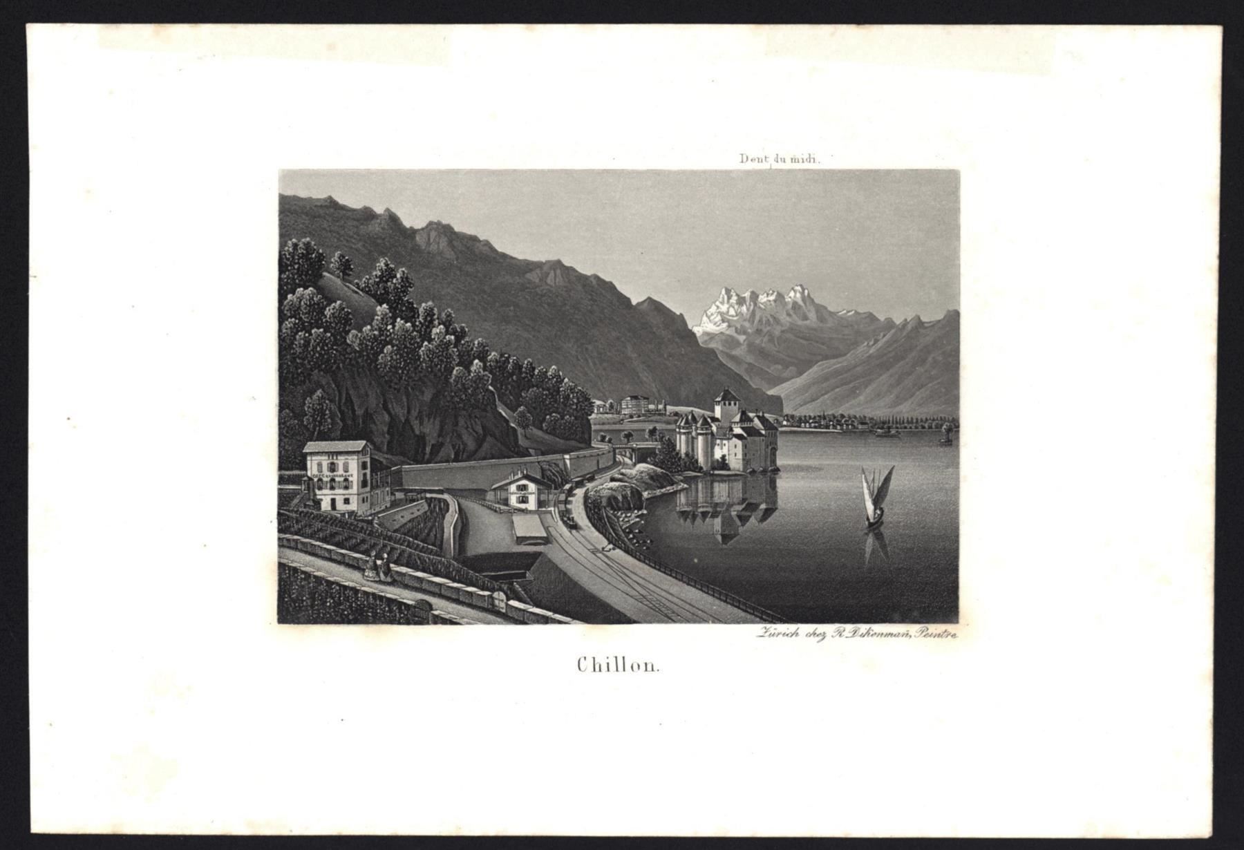 Stiche: Chillon Aquatinta von Dikenmann – Gebraucht aus Rafz von Helvet32