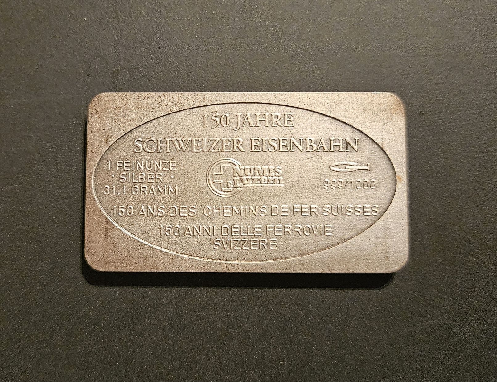 Metalli preziosi: Silberunze 150 Jahre Schweizer Eisenbahn – Usato da Winterthur venduto da ManuM88 1