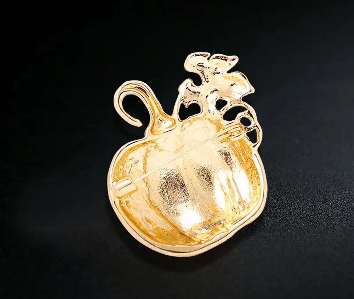 Spille & Fermagli: Kürbis Brosche mit Strass – Nuovo e nell'imballaggio originale da Gams venduto da Mariawicca 1