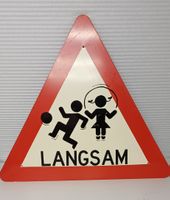 Sehr rares Strassenschild Kinderspielen