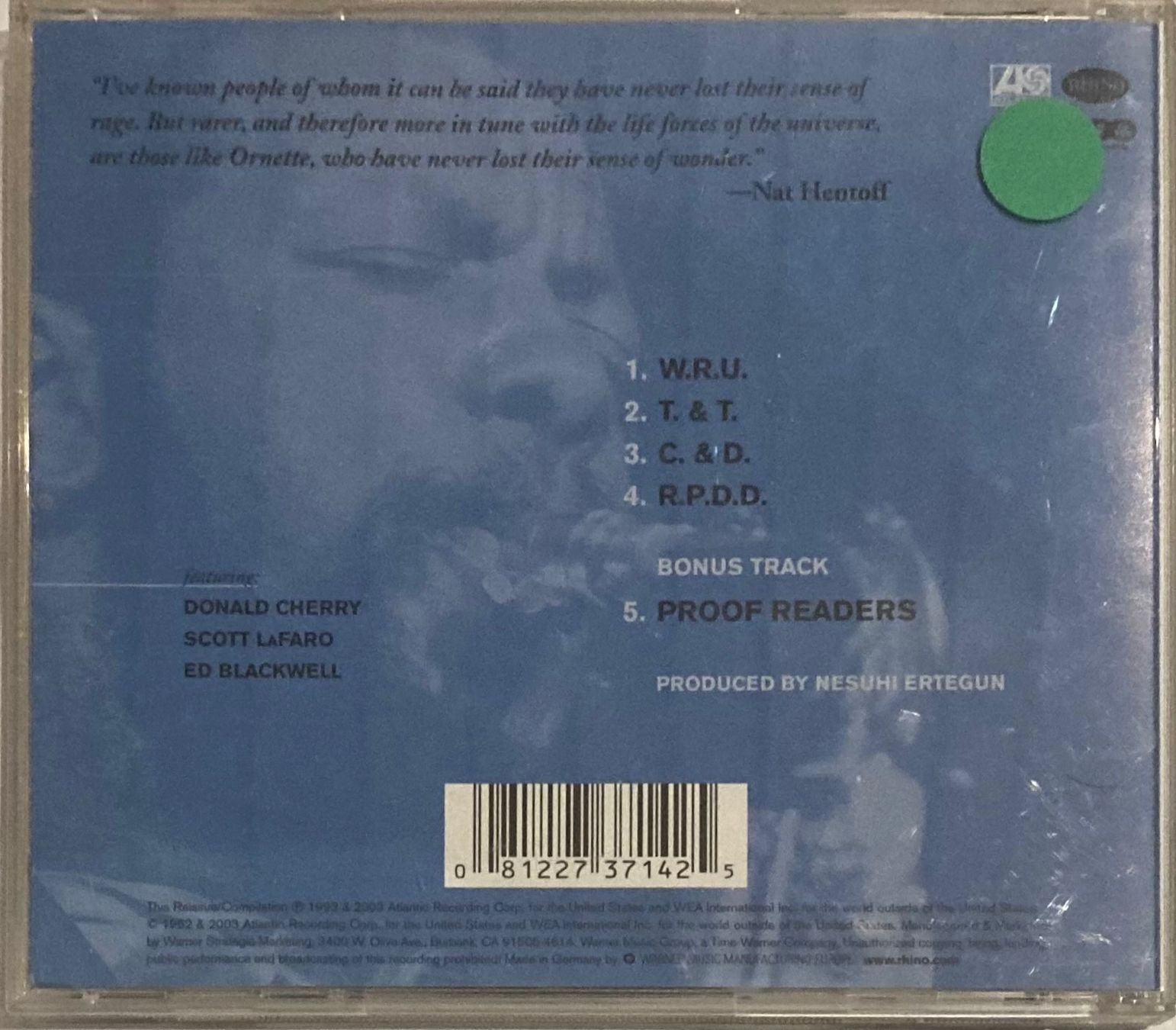 CD: THE ORNETTE COLEMAN QUARTET - ORNETTE! – Usato da Poliez-Pittet venduto da Newtown-Records 1