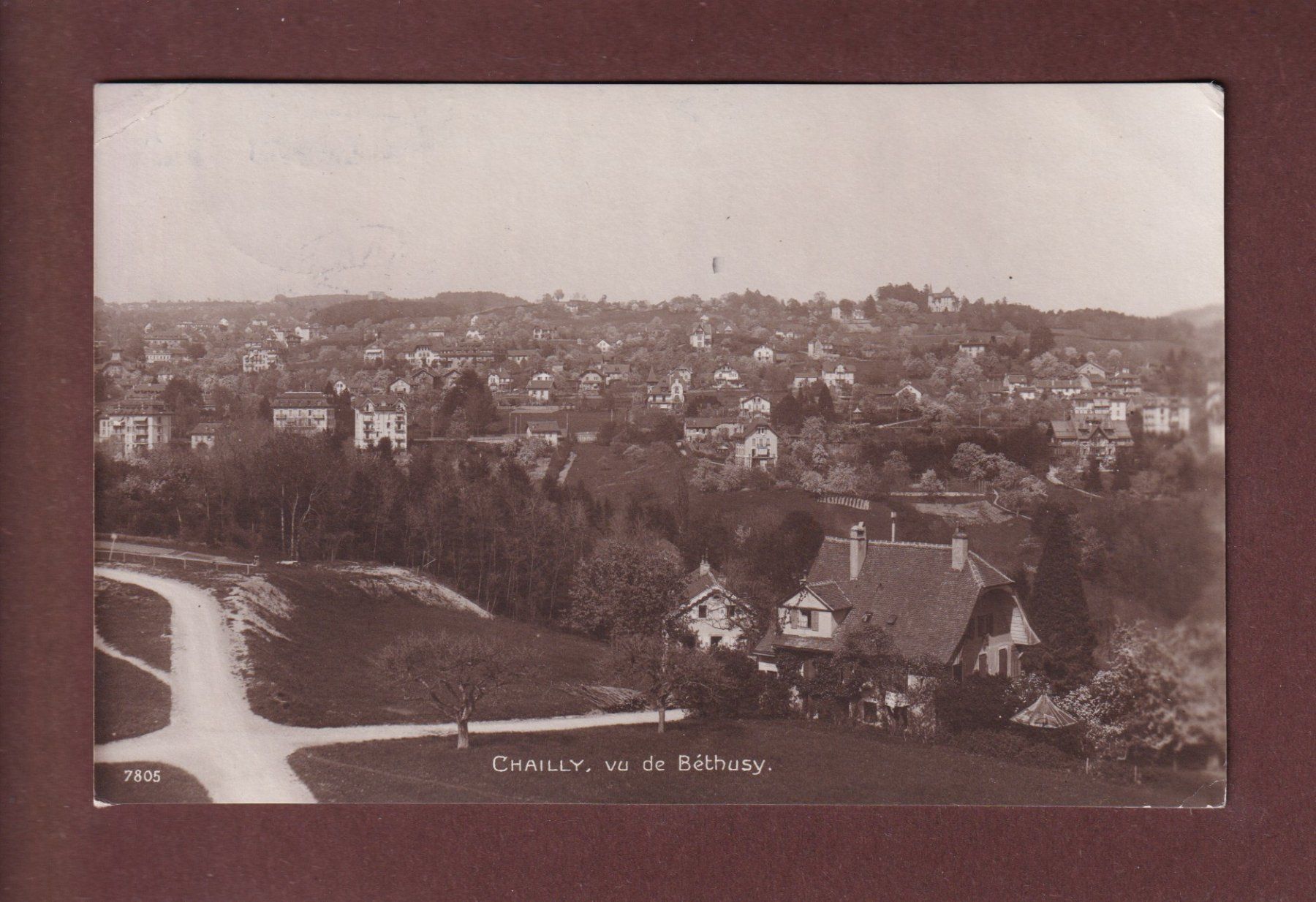 Cartoline postali: LAUSANNE - Chailly vu de Béthusy - 1920 // pli d'angle // – Usato da Pully venduto da nicecards