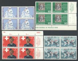 1965, Werbe- und Gedenkmarken, Viererblöcke **