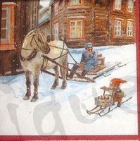 Serviette pferd mit schlitten (w223) 3Stk.