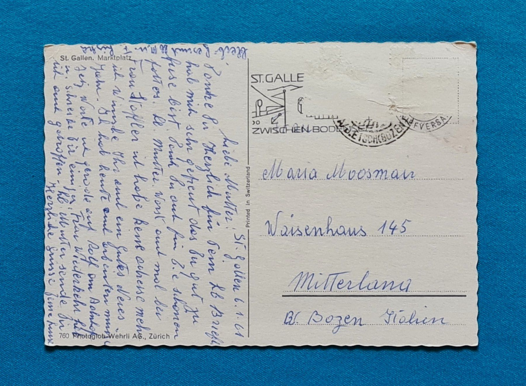 Cartoline postali: Ansichtskarte St. Gallen Marktplatz – Usato da Saland venduto da V-Tour 1