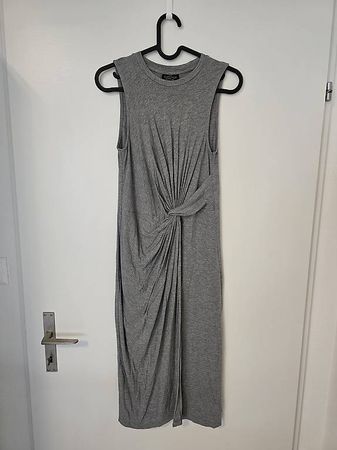 Graues ärmelloses Midikleid, Gr.  38