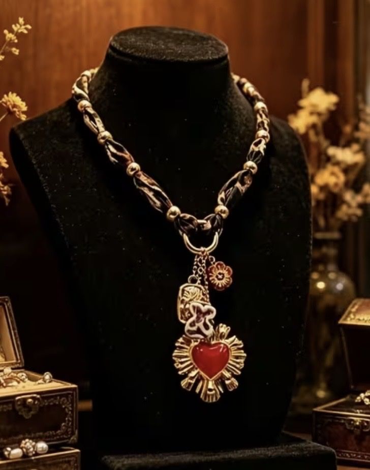 Catenine: Collana con pendente cuore rosso e ciondoli – Nuovo e nell'imballaggio originale da Gordevio venduto da LanaZimm 3
