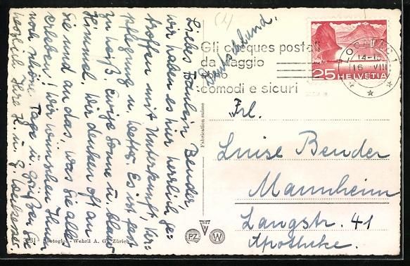 Cartoline postali: Locarno, Uferstrasse mit Ort aus der Vog – Usato da Berlin venduto da bartko-reher 1