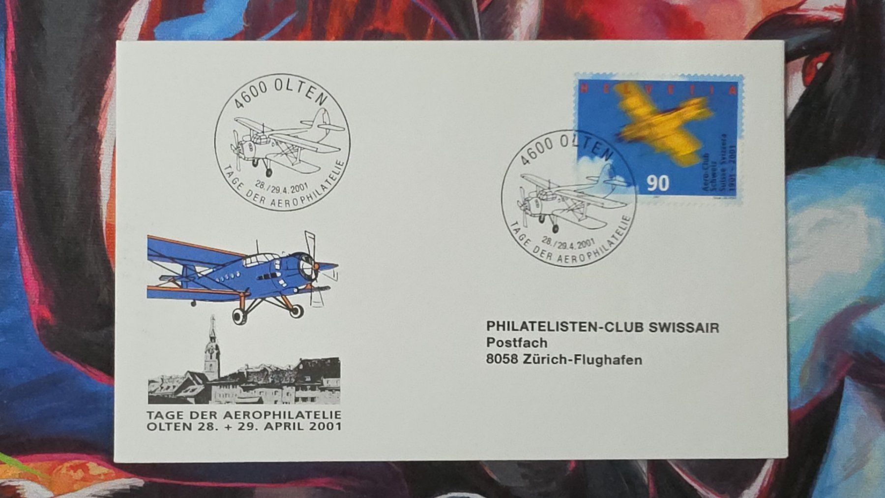 Tutti i francobolli: CL36 Enveloppe + Timbre Suisse - Theme Aviation 2001 – Usato da Cousset venduto da Patrick_Collections