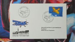 CL36 Enveloppe + Timbre Suisse - Theme Aviation 2001