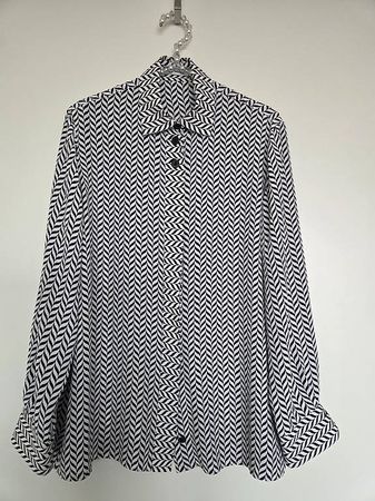 Designerbluse Gr. L, schwarz/weiss, neuwertig