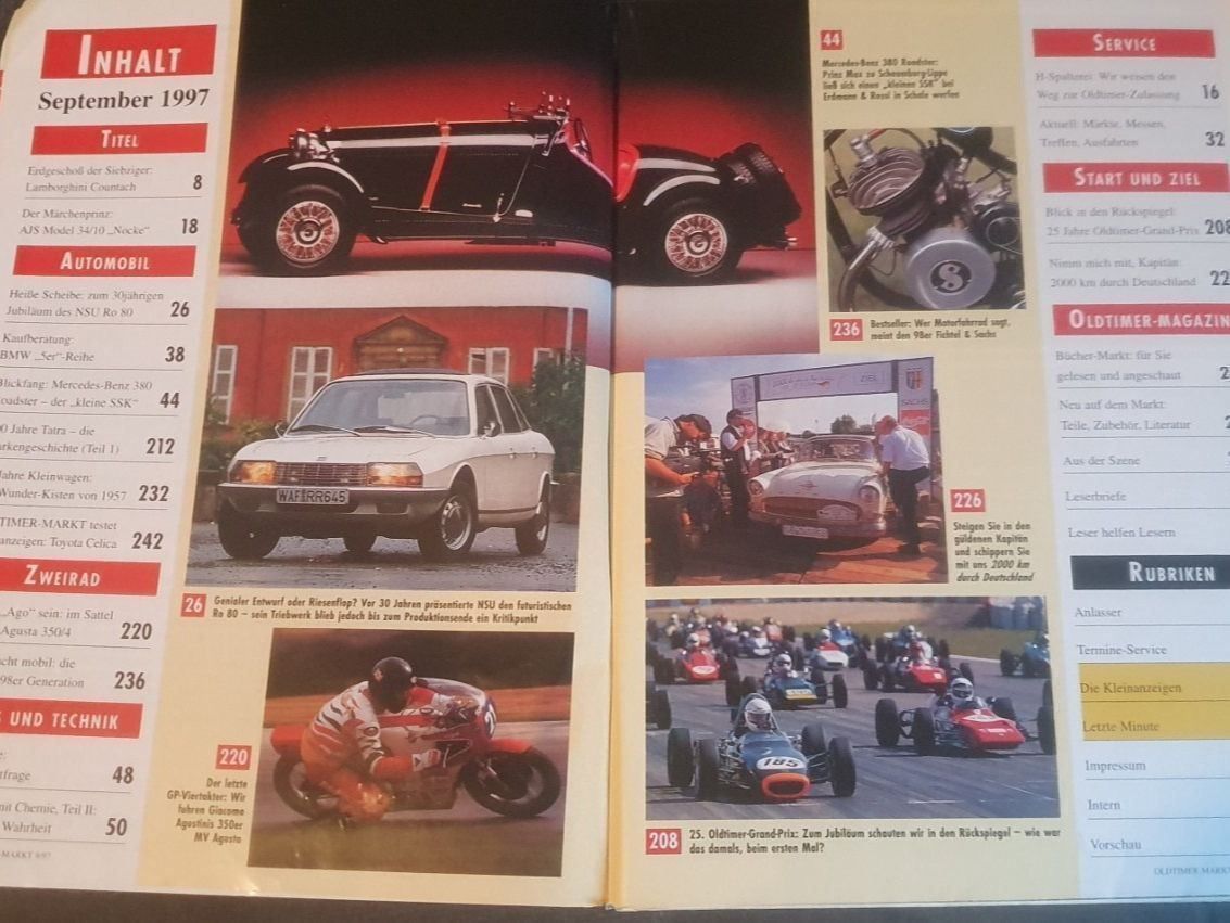 Lamborghini Accessori per altri veicoli: Oldtimer Markt 9/97 Countach RO 80 BMW 5 E12 MV Augusta xx – Usato da Flawil venduto da sr1_f6st 1