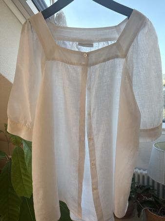 Damen Bluse nygårdsanna 100% Leinen weiss Grösse XL