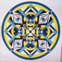 Mandala 70x70cm handgemaltes Bild