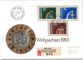 Münzbrief Liechtenstein Medaille Silber 1985