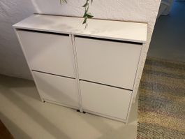 Schuhschrank weiss mit zwei Klappfächern guter Zustand