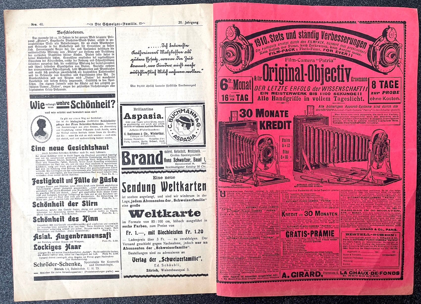 Riviste & Magazine: Schweizer-Familie - 2. August 1913 – Usato da Burgdorf venduto da Bsb7 2