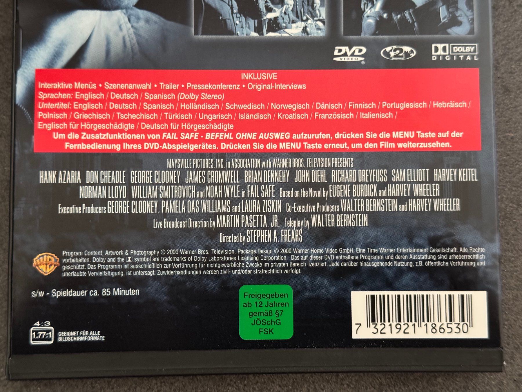 Tutti i DVDs: Fall Safe DVD "Befehl ohne Ausweg" EN/DE/SP – Usato da Fribourg venduto da tschjoly 3