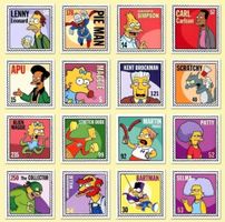 50x Stickers Francobollo Bart Simpson Hugo 211