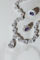 Statement Zirkonia Halskette Kette Braut Hochzeit