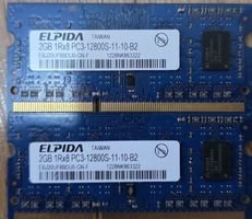 2x Elpida 2GB DDR3 RAM Modules PC3-12800S