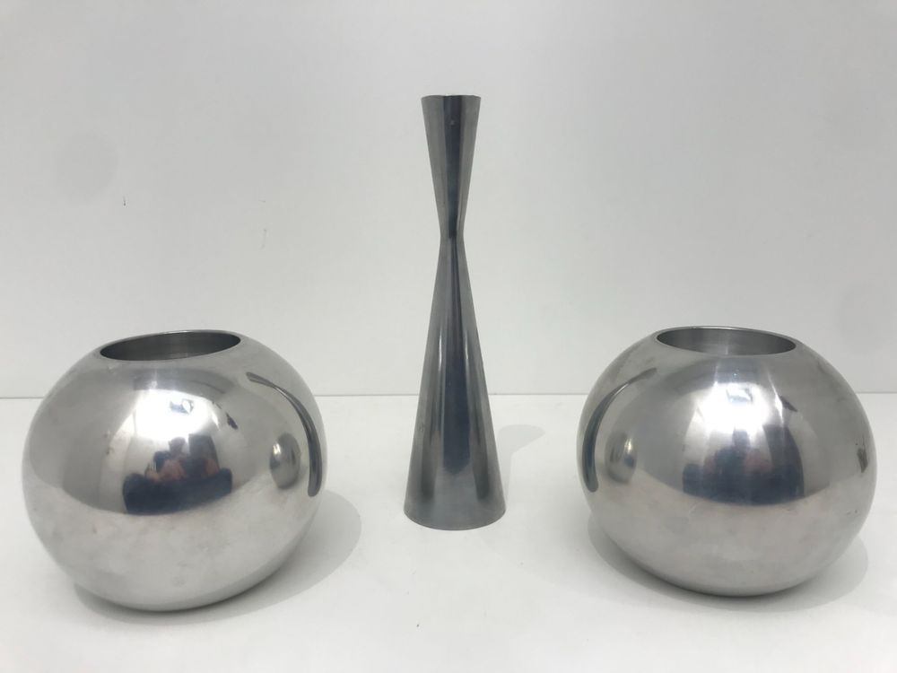 Paire De Chandeliers Argent 830 Hans Jensen – Design Danois 1950