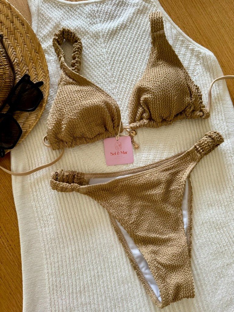Costumi da bagno & Bikini: 💥SALE!! Bikini Beige Struktur Gr. S – NEU – Gratis Versand – Nuovo e nell'imballaggio originale da Gockhausen venduto da van_82kh