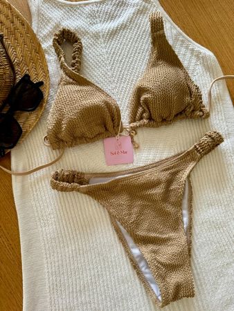 💥SALE!! Bikini Beige Struktur Gr. S – NEU – Gratis Versand