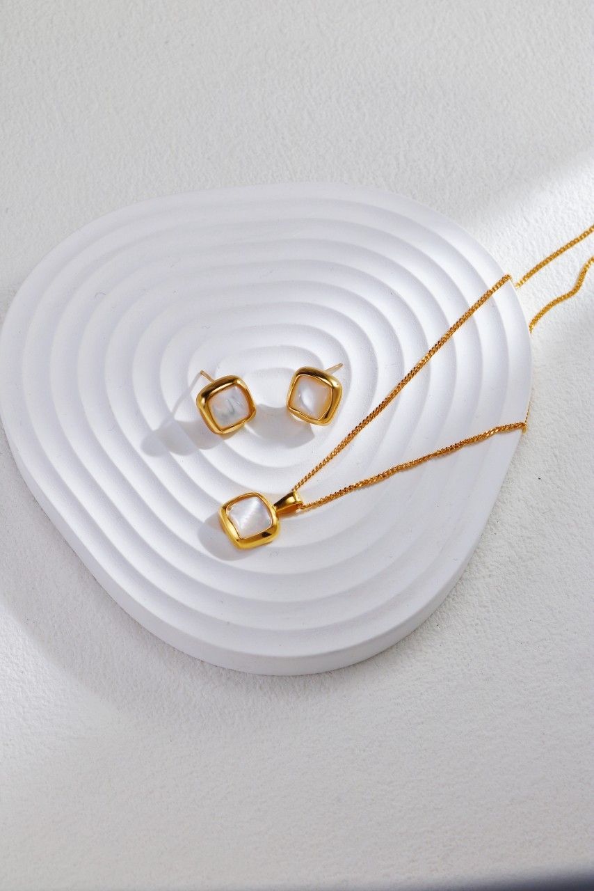 Altri gioielli: Retro Design Silber Perlmutt Kette+Ohrrstecker Schmuckset – Nuovo e nell'imballaggio originale da Romoos venduto da Jewelrylover 6