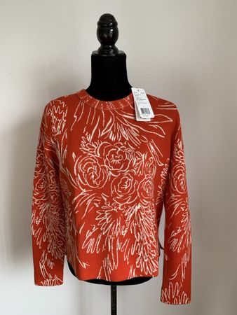 AKRIS: OVP/Exklusiv gemusterter Pullover, 36, Etikette 695.0