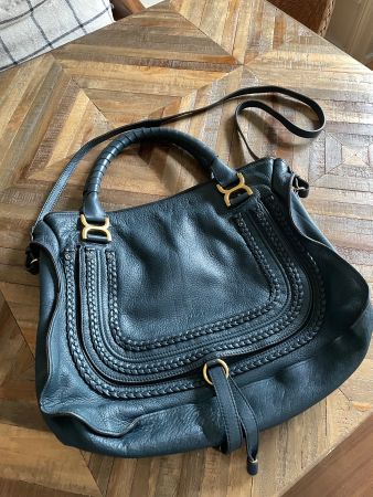 Original Chloé Ledertasche in Dunkelblau, Top Zustand!