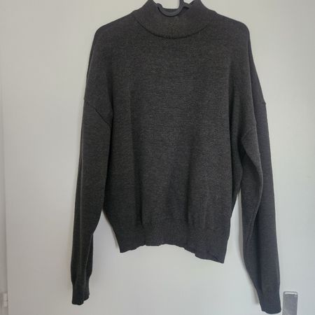 Strickpullover mit Kragen dunkelgrau