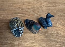 3er Set Entenfiguren aus Stein, Herbstdeko, Vintage!